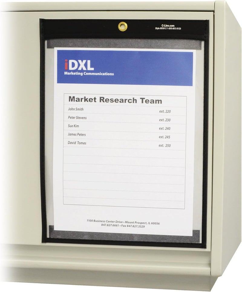 C-Line 9 x 12 Inches Clear on Both Sides Magnetic Stitched Shop Ticket Holder, Box of 10 (85592) - Image 2